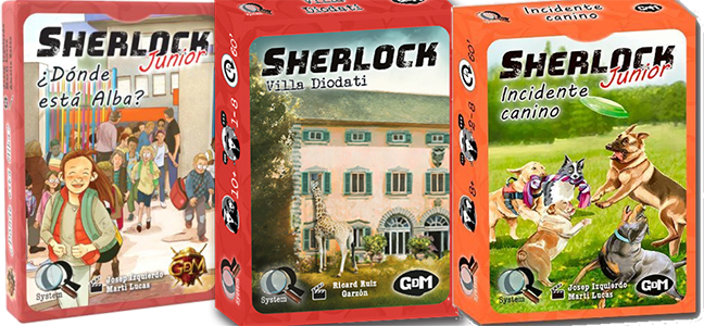 juego de mesa Sherlock junior ¿Donde esta alba?, sherlock villa diodati y sherlock junior incidente canino